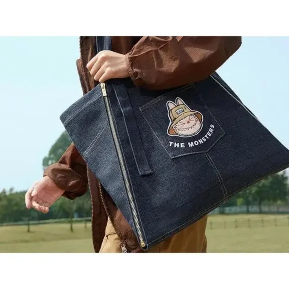 The Monsters Fall in Wild Denim Apron Bag Labubu